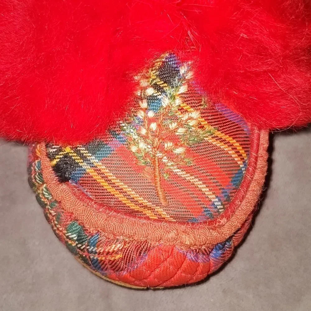 Vintage Red plaid slippers‎